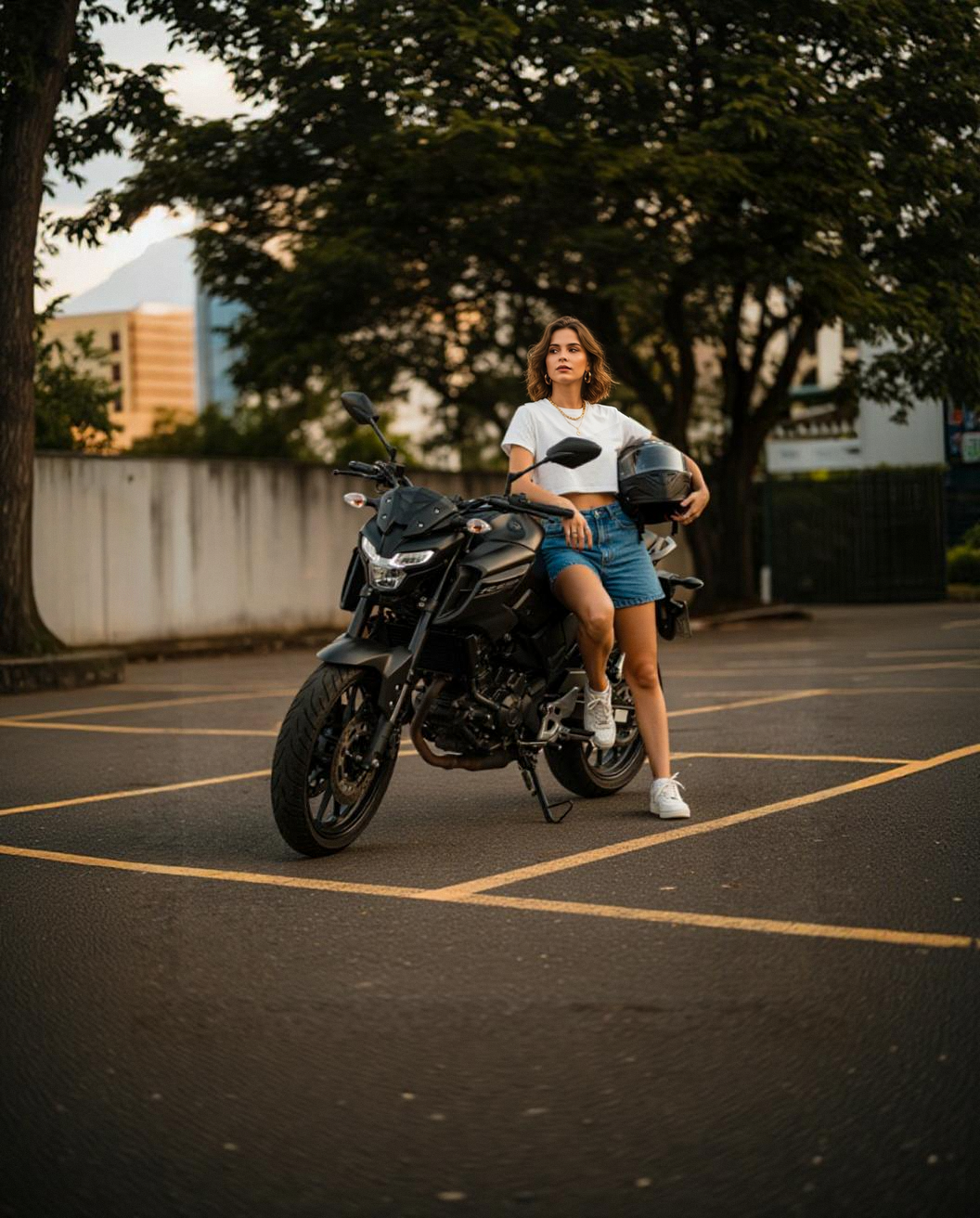 homem na moto fazendo hanglose